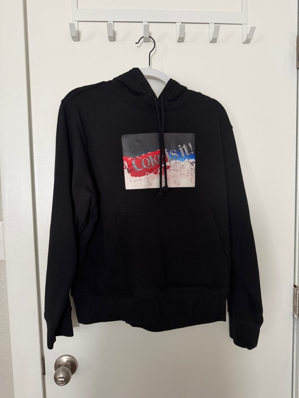 Parade Black Graphic Bling Hoodie with 'Coke is it!' Print